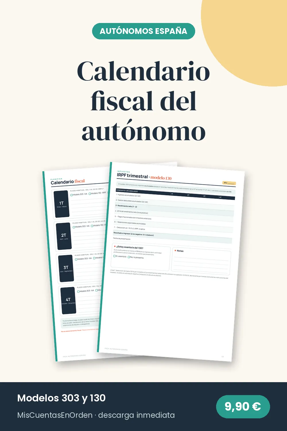 Calendario fiscal del autónomo