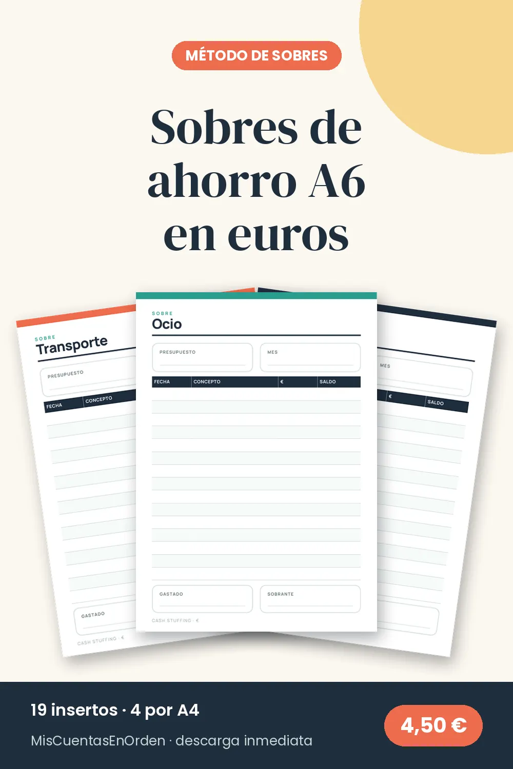 Insertos A6 imprimibles