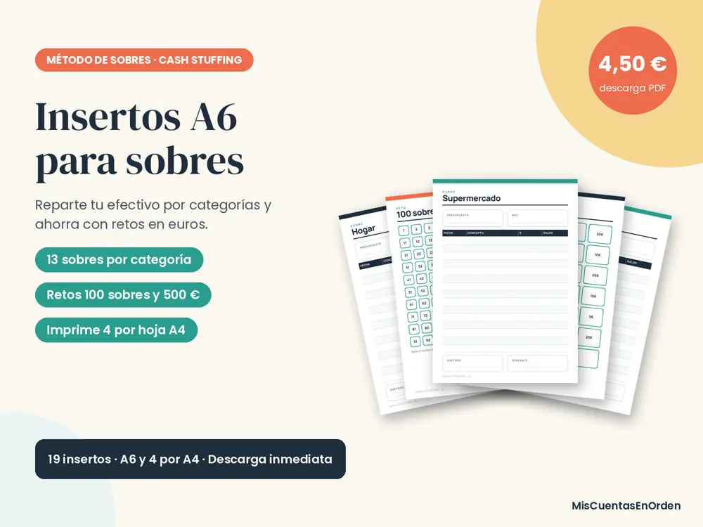 Insertos para el método de los sobres (A6)