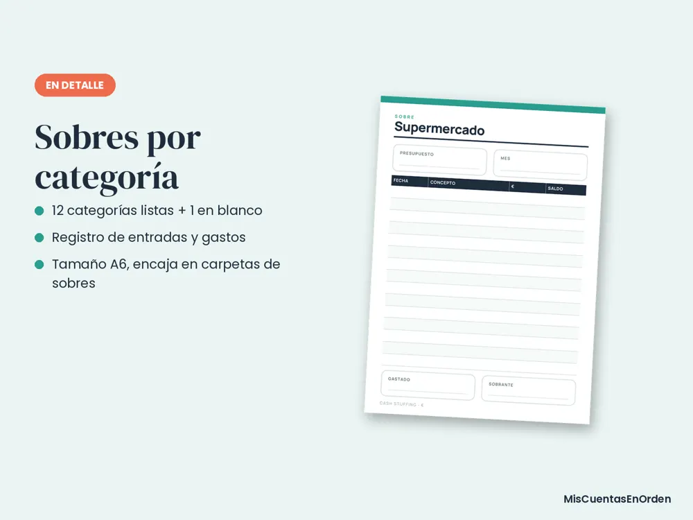 Insertos para el método de los sobres (A6), vista 3